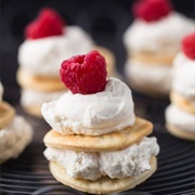 Raspberry White Chocolate Mousse Pie Stacks