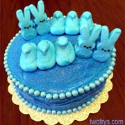 Blue Peep Bunny Cake