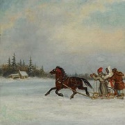 Habitants Sleighing (Cornelius Kreighoff)