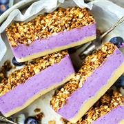Blueberry Granola Cheesecake Bars
