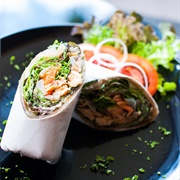 Salmon and Salad Wrap
