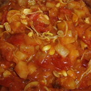 Fruit and Vegetables in Sweet Chilli Sauce With Cashew Nuts and Soya Nuts