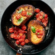French Toast With Cherry Tomatoes and Basil