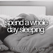 Spend a Whole Day Sleeping