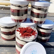 The Cheesecake Girl Red Velvet Oreo Cheesecake Jar