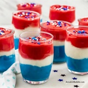 Red, White, and Blue Pudding Shots