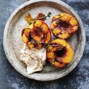Grilled Peaches With Vegan Ice Cream