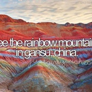 See the Rainbow Mountains in Gansu, China