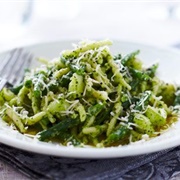 Trofie With Green Beans, Courgette, Spinach and Pesto