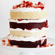 Red Velvet Strawberry Shortcake Cake