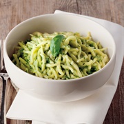 Trofie With Pesto, Basil, Onion, Courgette and Asparagus