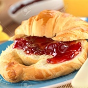 Croissant With Butter, Jam