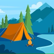 Camped in a Tent