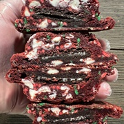 Halfsies Cookie Co. Oreo Stuffed Christmas Red Velvet Cookie