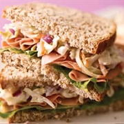 Turkey Breast, Ham, Coleslaw & Balsamic Onion Chutney Sandwich