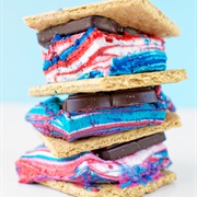 Tie Dye Fourth of July S'mores