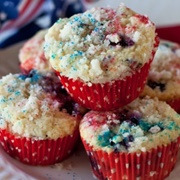 4th of July Blueberry Cranberry Muffins