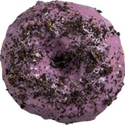 Oreo, Cinnamon Sugar, and Blueberry Donut (Blueberry Bash)