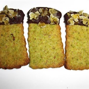 Pistachio Almond Bars With Candied Lemon Peel