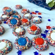 Red White Blue Thumbprint Cookies