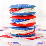 Red, White, and Blue Cookie Sandwiches