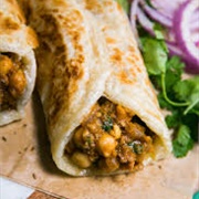 Aloo Saag Naan Wrap
