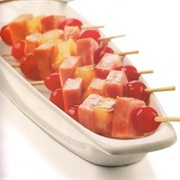 Ham Pineapple Maraschino Cherry Skewers
