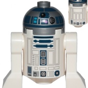 R2-D2 Astromech Droid - SW1202 - Flat Silver Head, Dark Pink Dots, Large Receptor, Back Printing