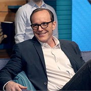17. Clark Gregg Wears a Navy Blazer & White Collared Shirt