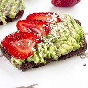Strawberries and Avocado on Bread