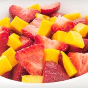 Frozen Mangoes, Pineapple, Strawberries, and Peaches