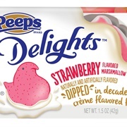 Strawberry Dipped Fudge Peeps