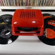Portable Record Player & 45 Rpm Records