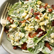 Spinach, Egg, and Bacon Salad With Honey Mustard