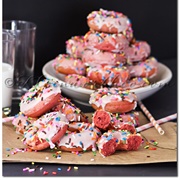 Pink Velvet Funfetti Donuts