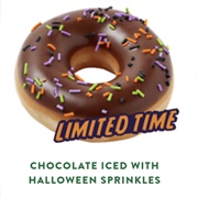Krispy Kreme Chocolate Iced With Halloween Sprinkles
