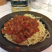 Sausage Beef Spaghetti