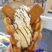 Mango and Biscoff Bubble Waffle