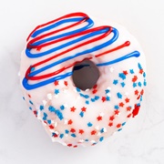 Primo's Donuts White Stripes 4th of July Donut