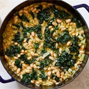 Braised White Beans and Greens With Parmesan