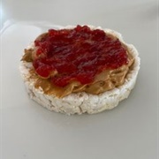 Rice Cake With Peanut Butter and Jelly