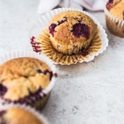 Cornmeal Loganberry Muffins