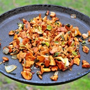 Fried Chanterelles With Leek