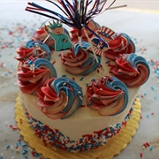 Prantl's Bakery July 4th Half & Half Cake