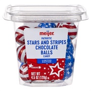 Meijer Patriotic Stars and Stripes Chocolate Balls Candy
