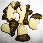 Vegan Marzipan Jam Cookies With Chopped Pistachios