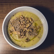 Fennel Leek Zucchini Soup Walnuts Linseed