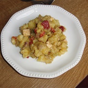 Potato Salad Bell Pepper Cucumber Green Beans Olives Smoked Tofu