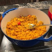 Plant-Based Jollof Rice With Beyond Sausage