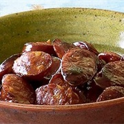 Chorizo in Reduced Cider Sauce